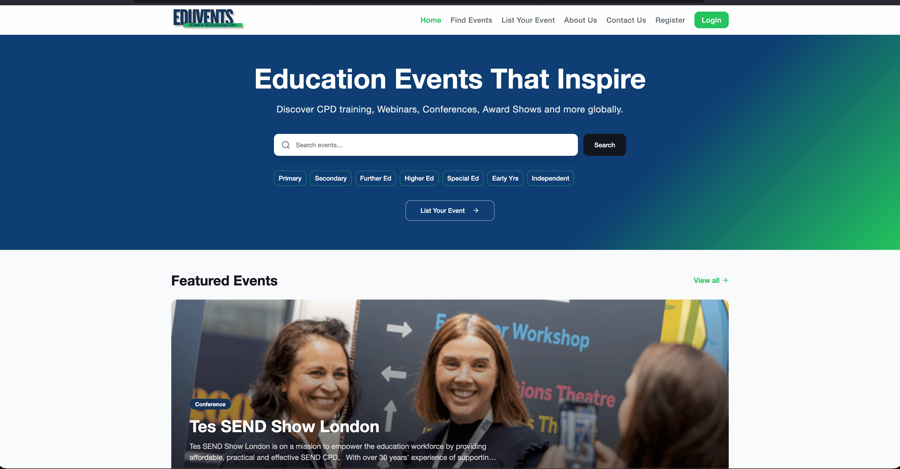 Eduvents — education events platform